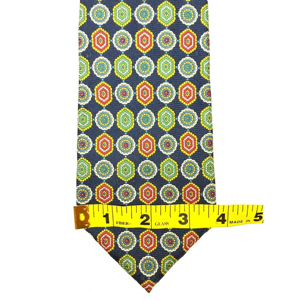 Guido Couello Torino Silk Tie VTG Medallion Made in Italy